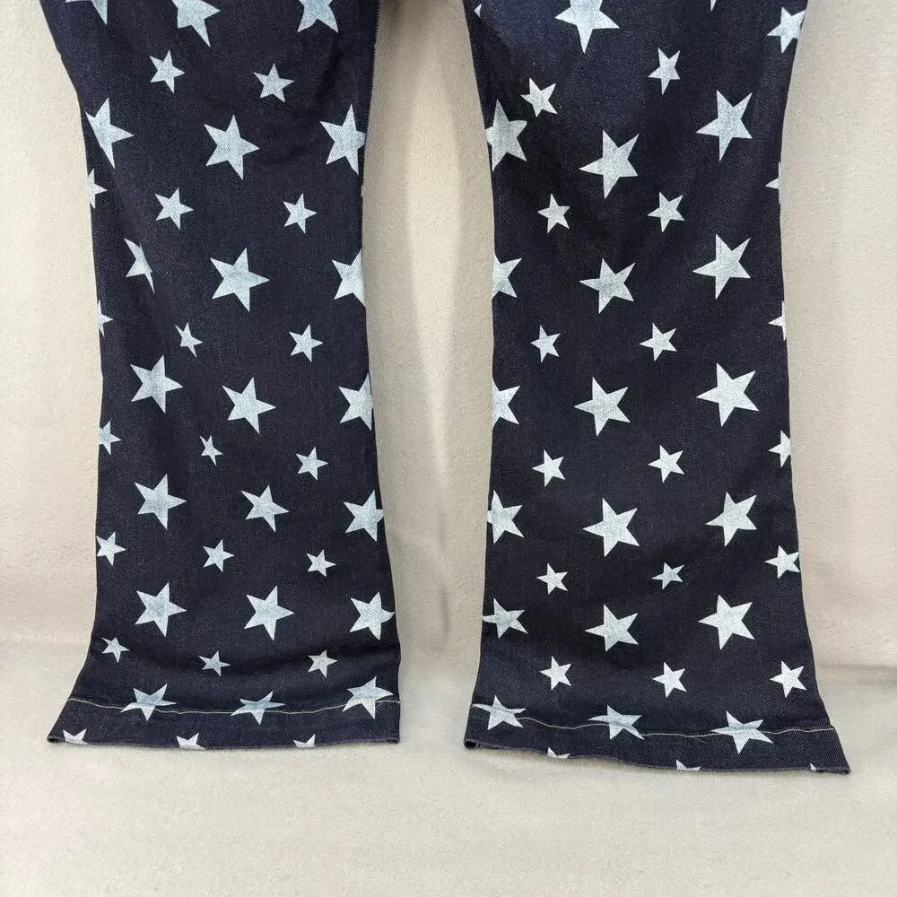 Judy Blue Jeans Women's 20W Dark Blue Star Print Flare Leg Tall Jeans Patriotic - Picture 4 of 15